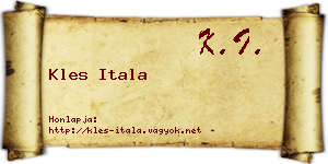 Kles Itala névjegykártya